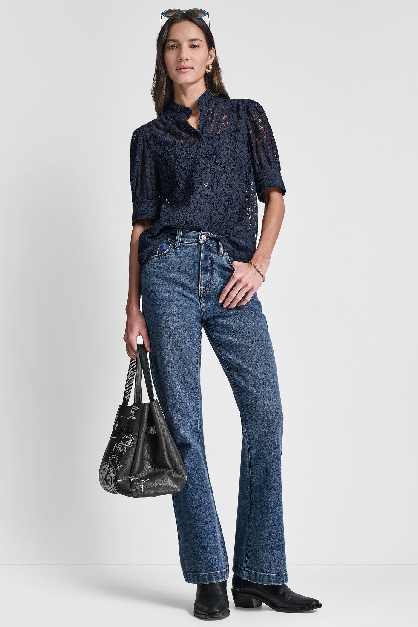 LACE PUFF SLEEVE SHIRT