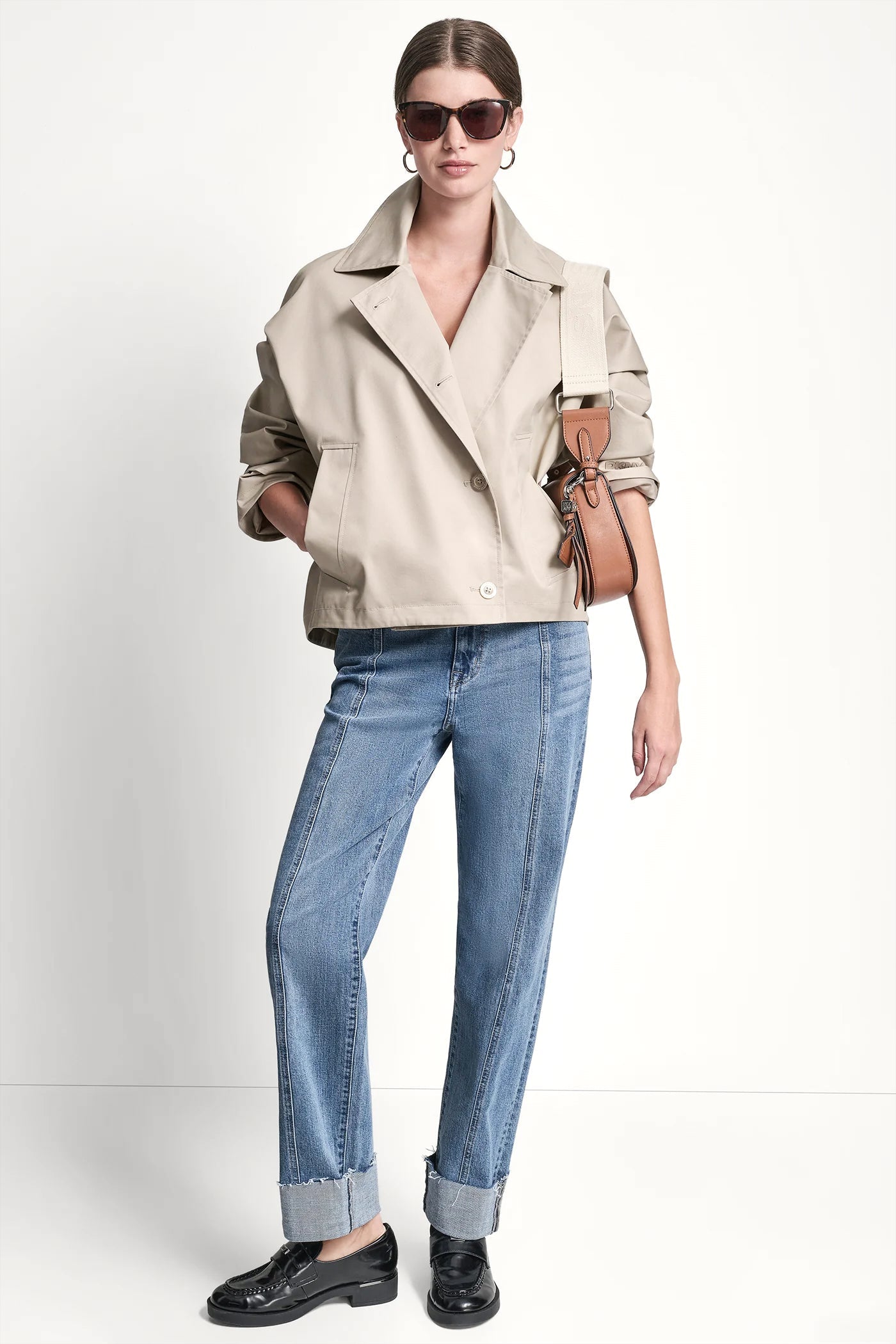SINGLE-BREASTED MILITARY SHORT TRENCH