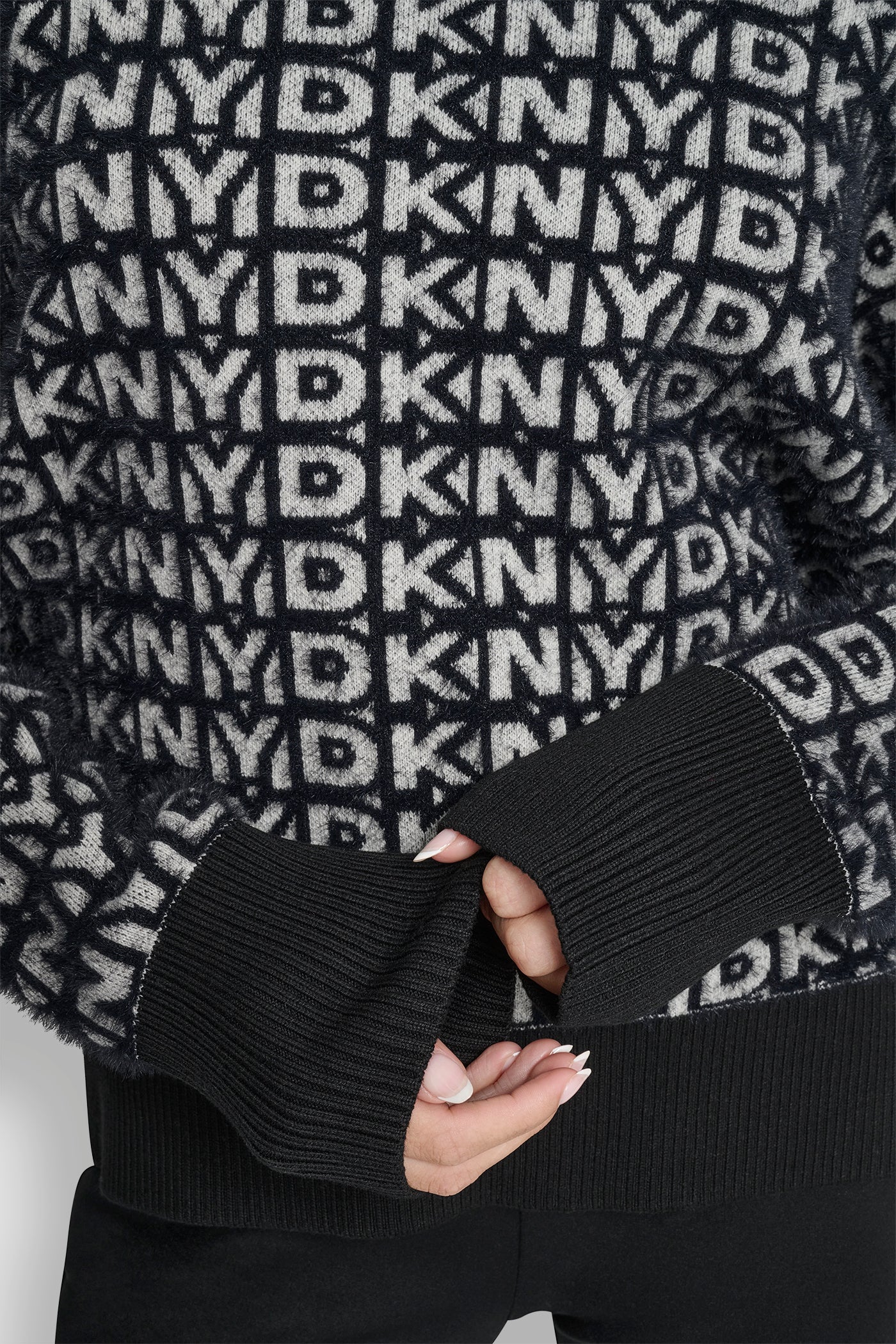 FUR ALL OVER LOGO SWEATER