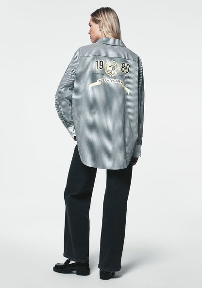 1989 LOGO STRIPED BUTTON DOWN