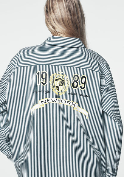 1989 LOGO STRIPED BUTTON DOWN