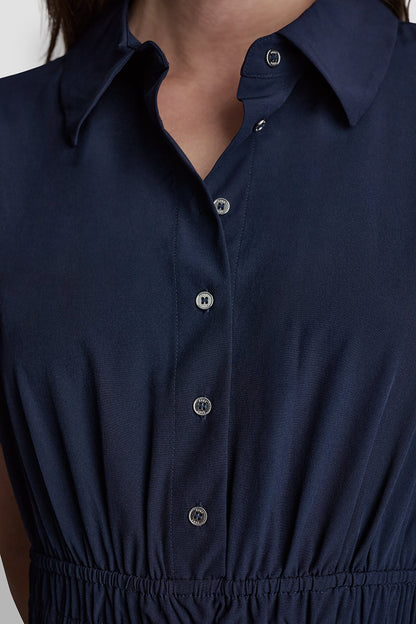 SMOCKED-WAIST COMMUTER DRESS