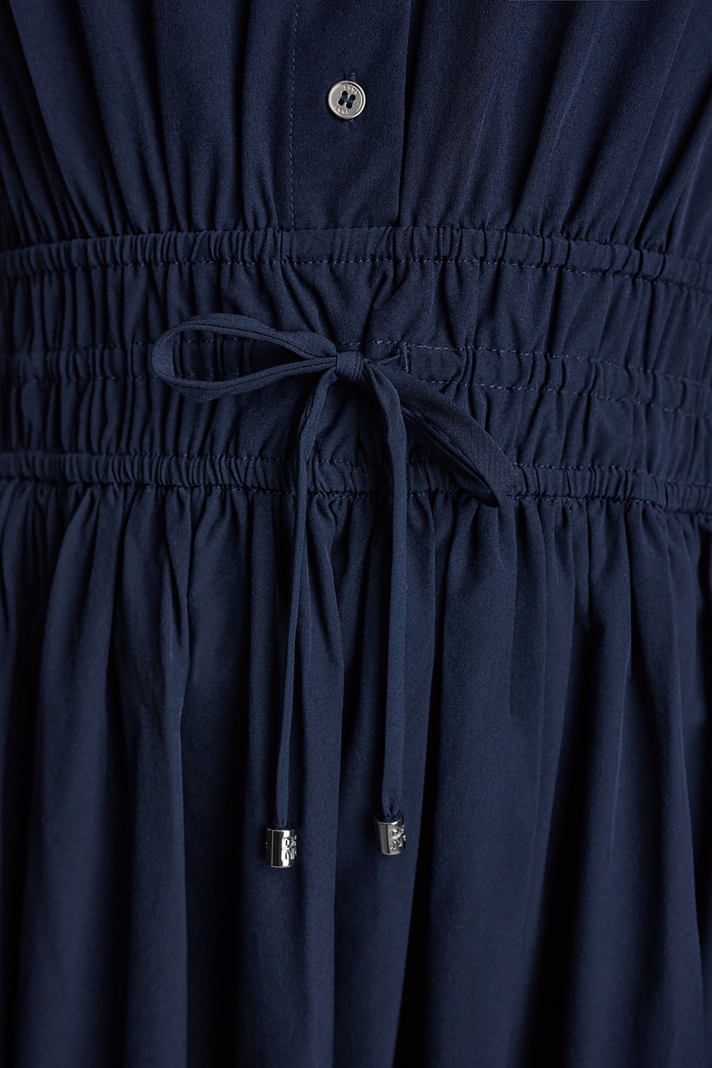 SMOCKED-WAIST COMMUTER DRESS
