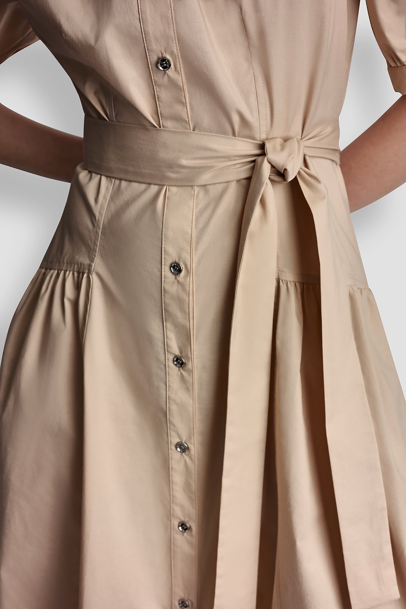 DROP-WAIST MIDI SHIRT DRESS
