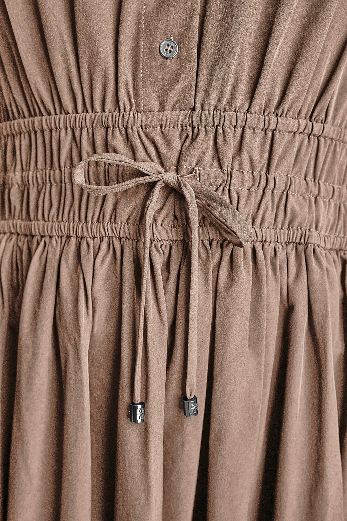 SMOCKED-WAIST COMMUTER DRESS
