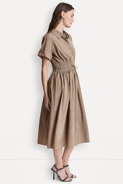 SMOCKED-WAIST COMMUTER DRESS
