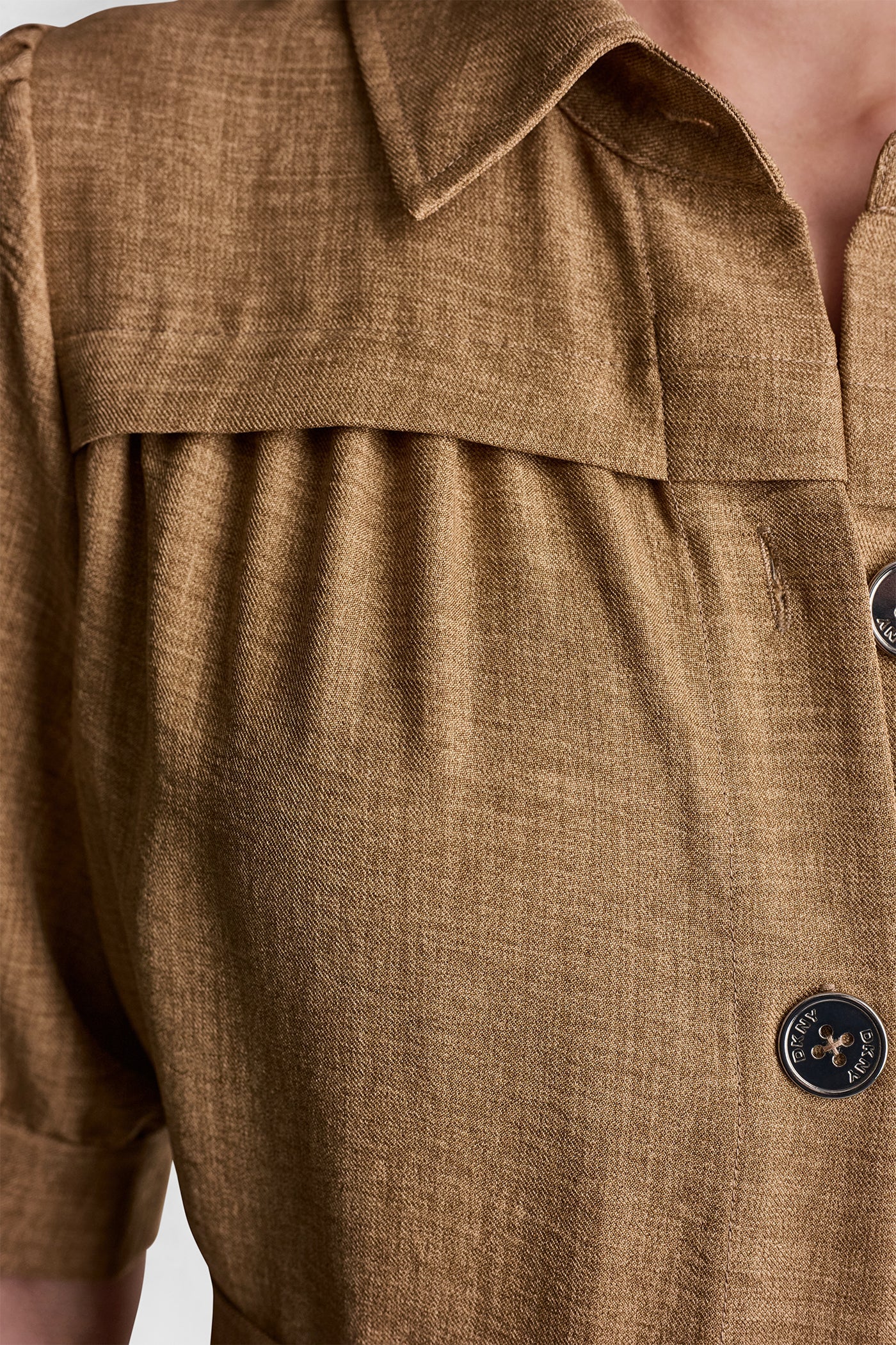 PLEATED MIDI SHIRT DRESS