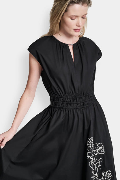 FLORAL FIT & FLARE MIDI DRESS