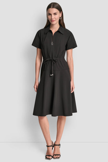 FIT & FLARE MIDI SHIRT DRESS