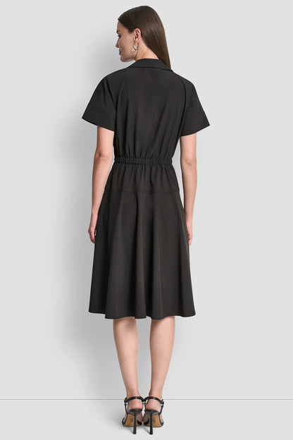 FIT & FLARE MIDI SHIRT DRESS
