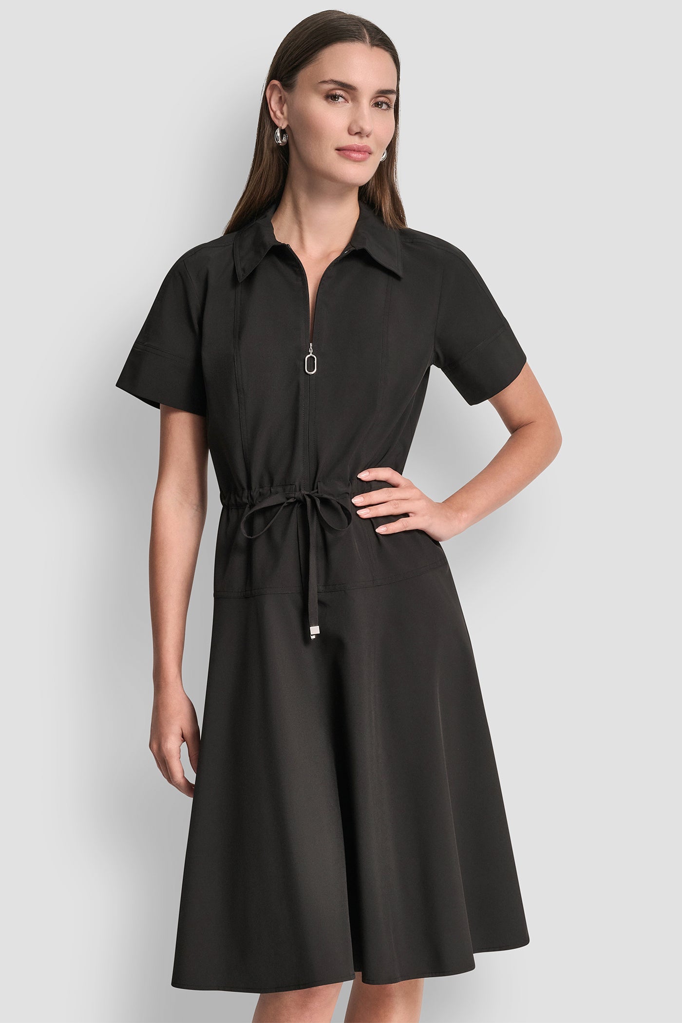FIT & FLARE MIDI SHIRT DRESS