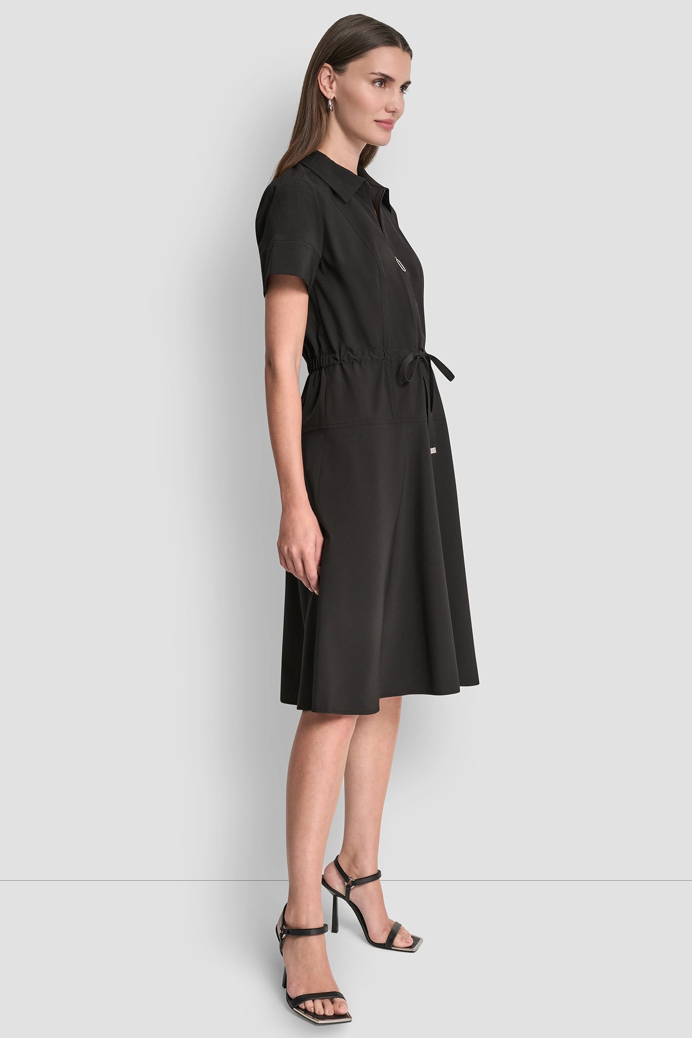 FIT & FLARE MIDI SHIRT DRESS