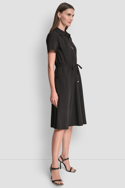 FIT & FLARE MIDI SHIRT DRESS