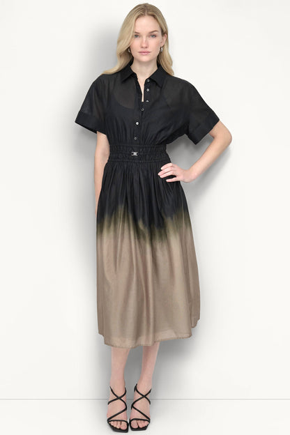 OMBRÉ MIDI SHIRT DRESS