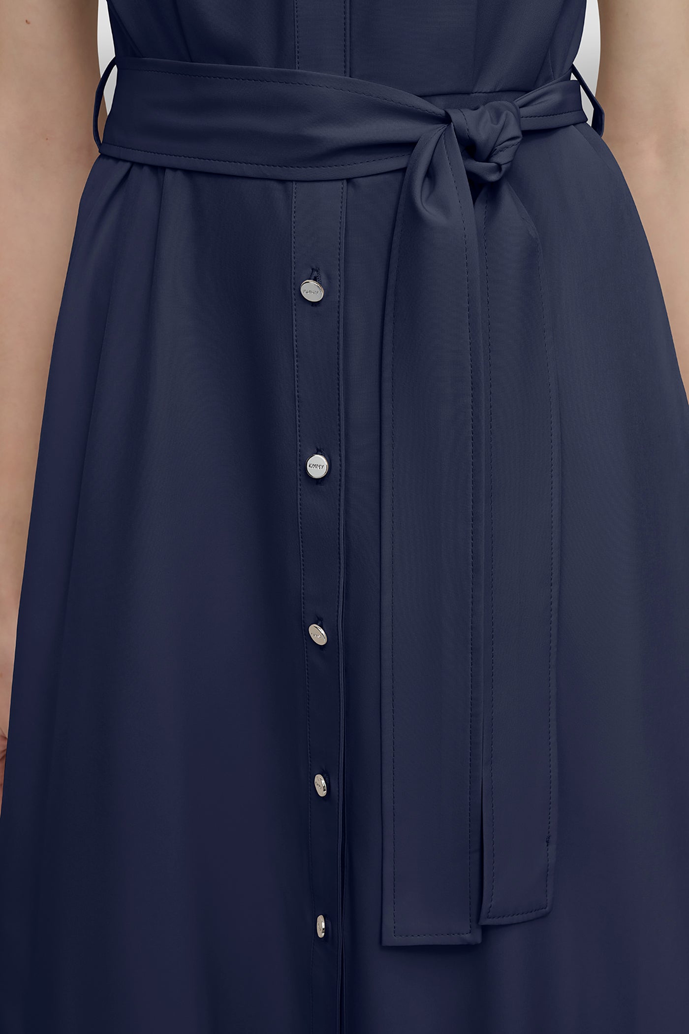 BUTTON-FRONT MIDI COMMUTER DRESS
