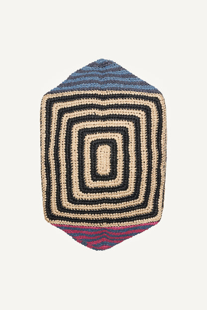 PALOMA CROCHET STRAW LOGO TOTE