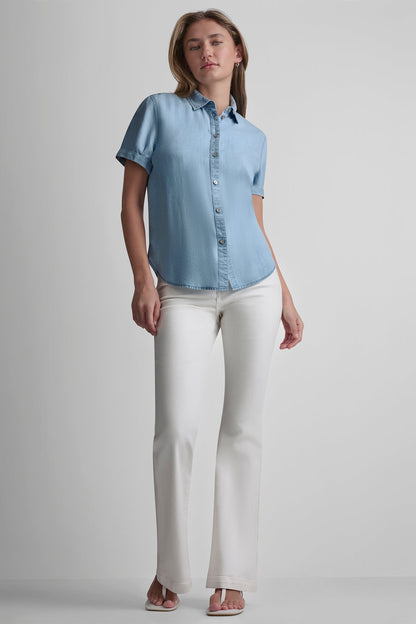 GARMENT DYE BUTTON-FRONT SHIRT