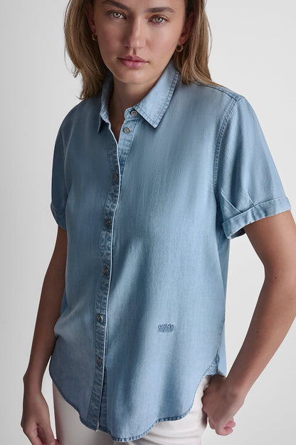 GARMENT DYE BUTTON-FRONT SHIRT