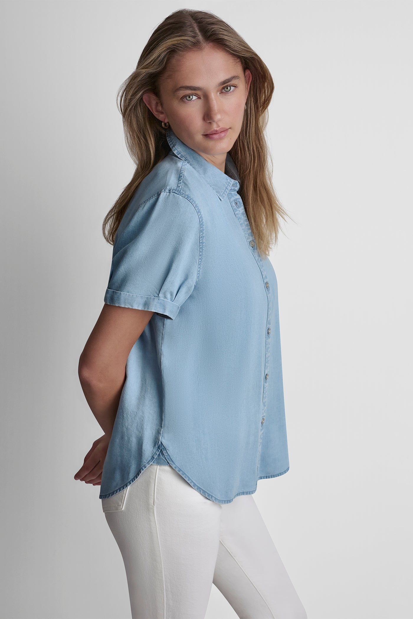 GARMENT DYE BUTTON-FRONT SHIRT