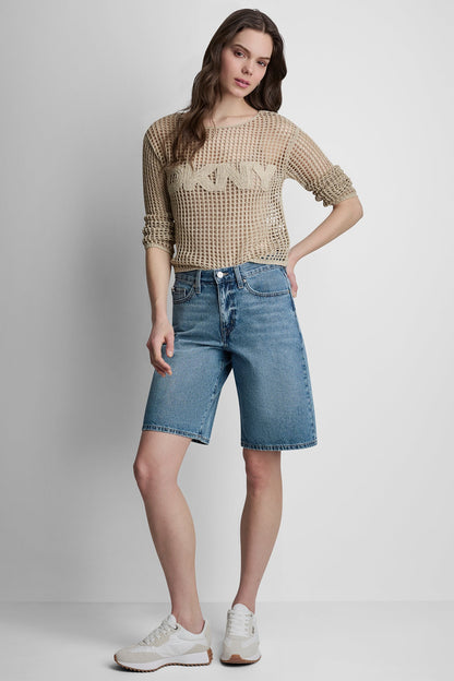 MID-RISE RELAXED DENIM SHORT
