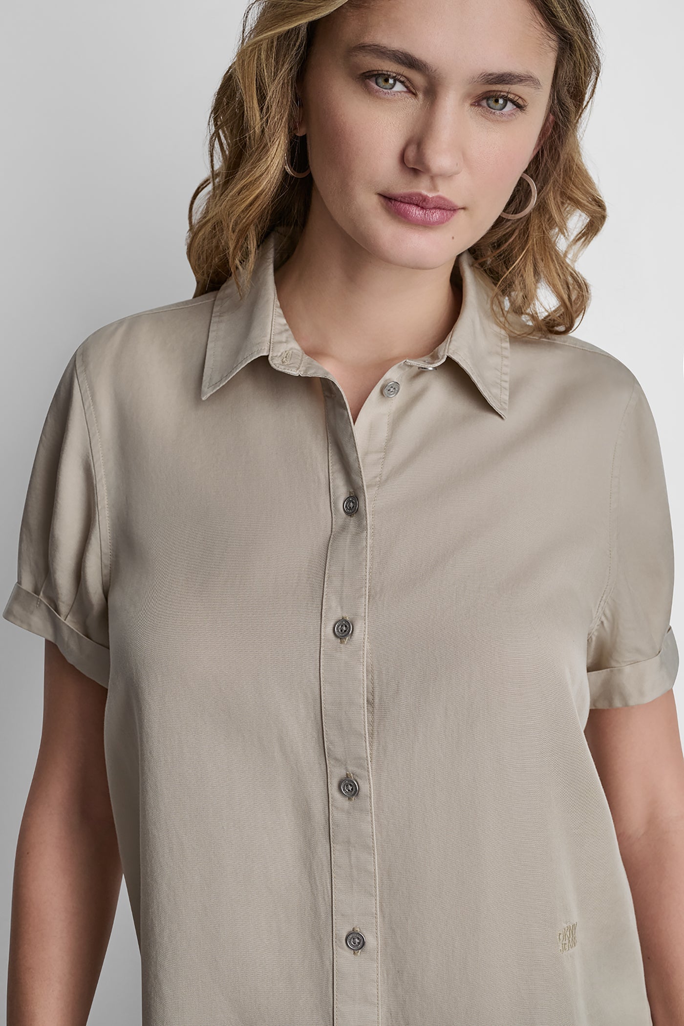 GARMENT DYE BUTTON-FRONT SHIRT