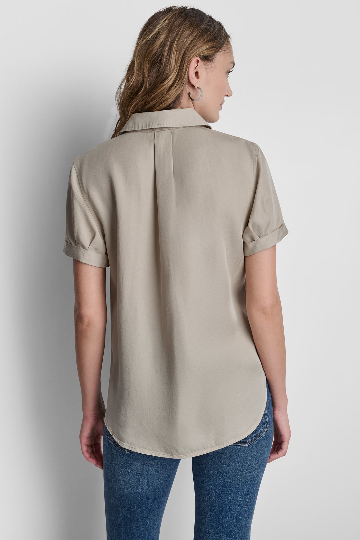 GARMENT DYE BUTTON-FRONT SHIRT