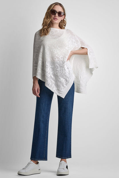 ASYMMETRIC LOGO POINTELLE PONCHO