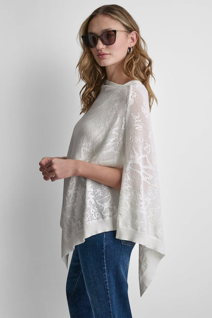 ASYMMETRIC LOGO POINTELLE PONCHO