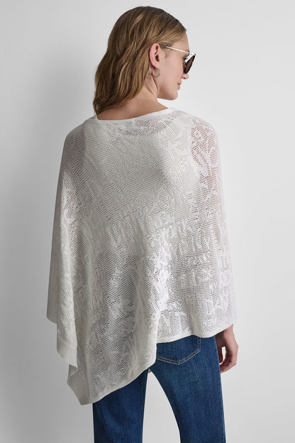 ASYMMETRIC LOGO POINTELLE PONCHO