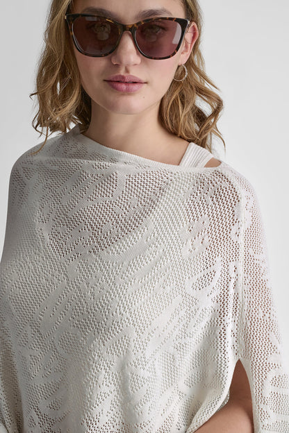 ASYMMETRIC LOGO POINTELLE PONCHO