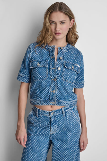 PATCH POCKET DENIM SHIRT JACKET