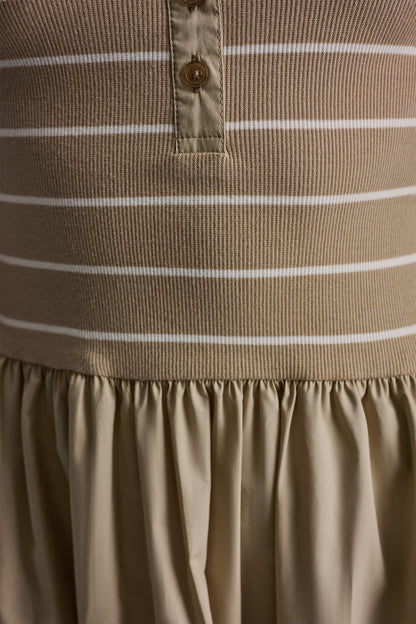 RIB HENLEY TANK MAXI DRESS