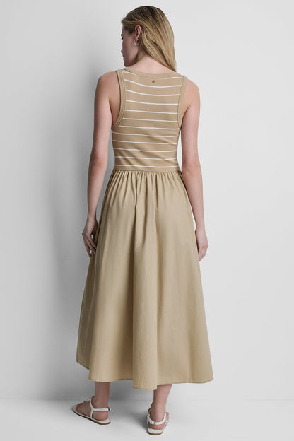 RIB HENLEY TANK MAXI DRESS
