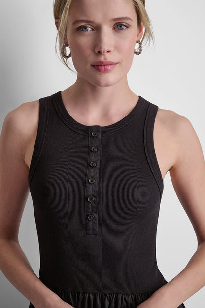 RIB HENLEY TANK MAXI DRESS