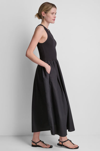 RIB HENLEY TANK MAXI DRESS