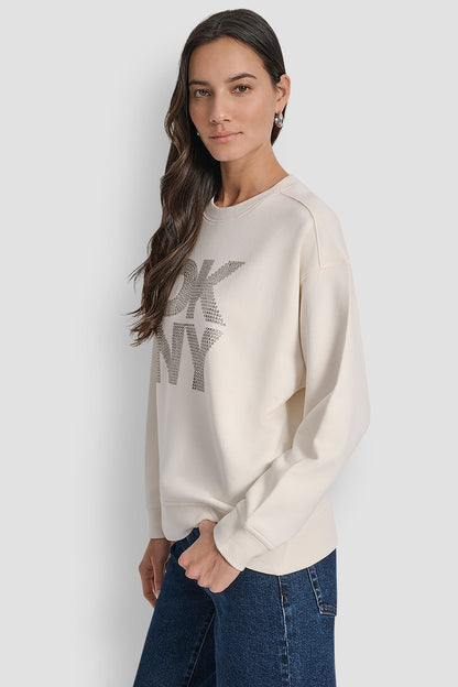 EMBELLISHED LOGO SWEATSHIRT