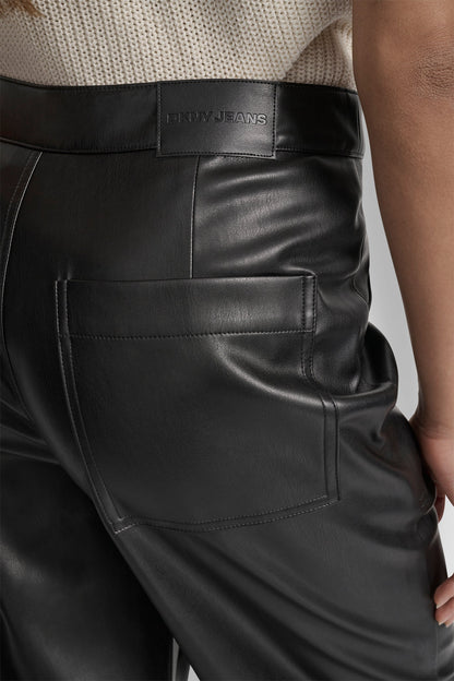 HIGH-RISE FAUX LEATHER STRAIGHT-LEG PANT