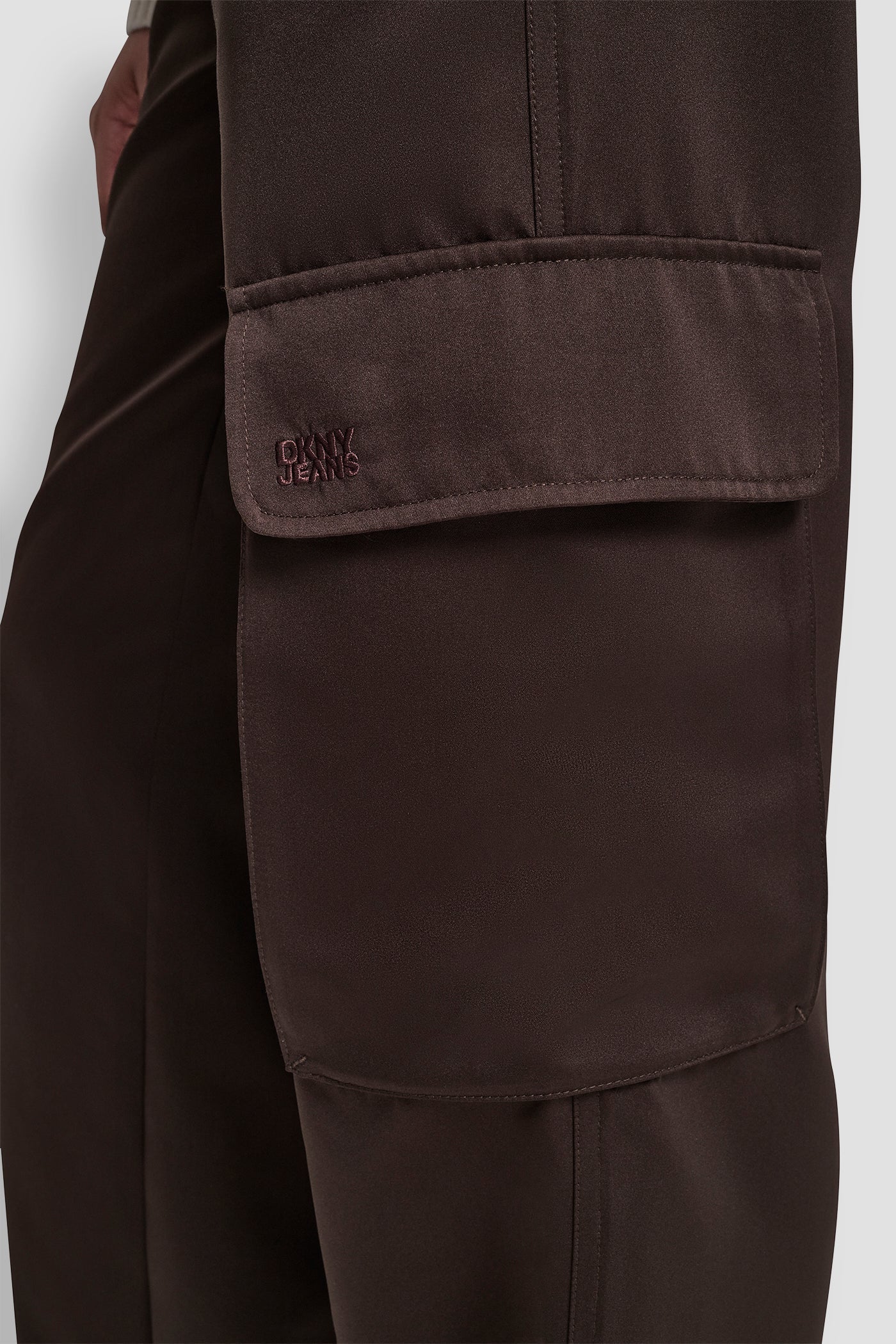 HIGH-RISE SATIN WIDE-LEG CARGO PANT
