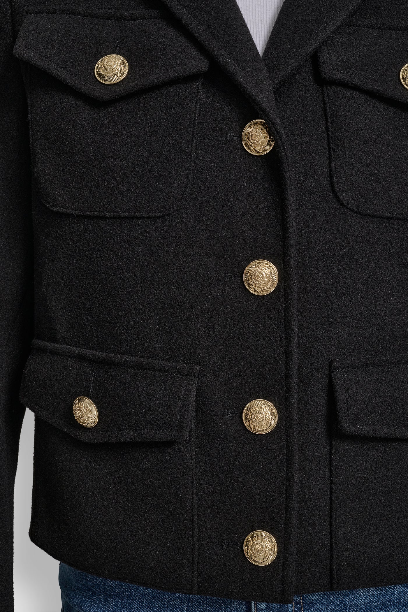 CROPPED FAUX WOOL JACKET