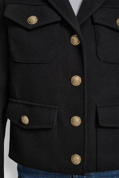 CROPPED FAUX WOOL JACKET