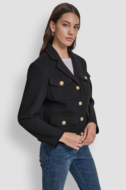 CROPPED FAUX WOOL JACKET