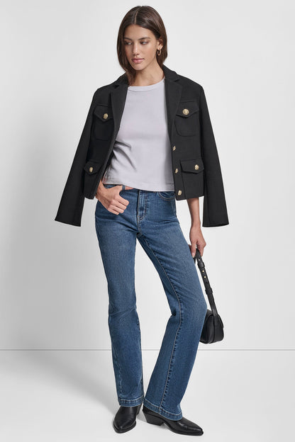 CROPPED FAUX WOOL JACKET