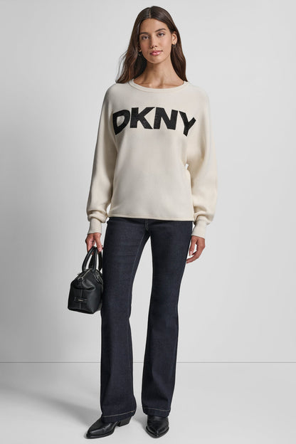 SEQUIN LOGO SWEATER