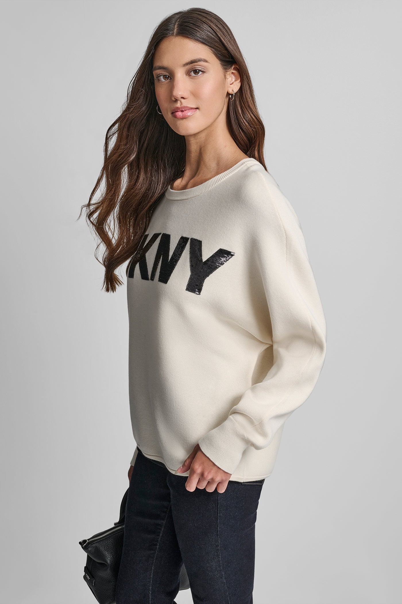 SEQUIN LOGO SWEATER