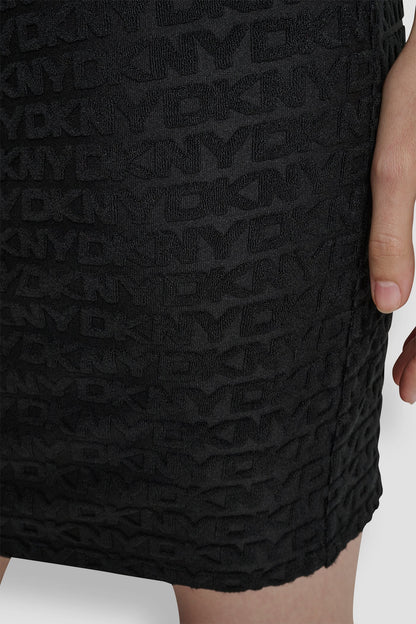 LOGO JACQUARD CREW NECK DRESS