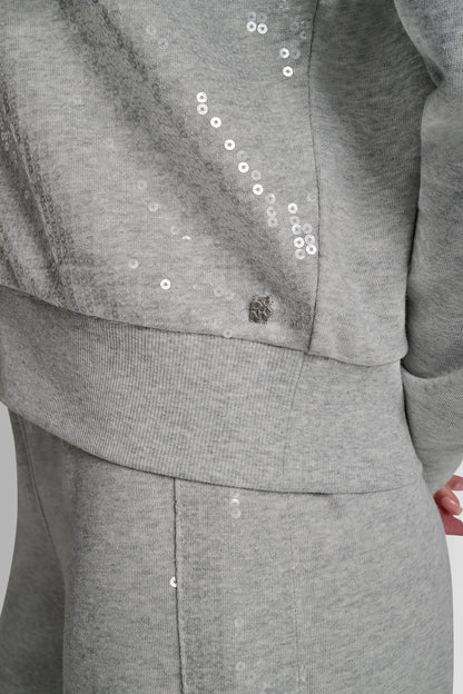 SEQUIN ZIP FRONT HOODIE