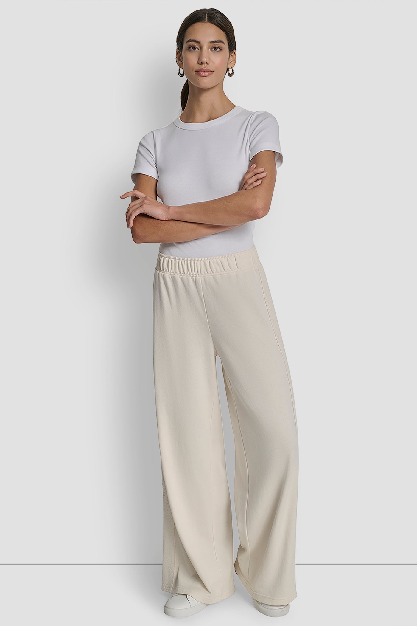 SEQUIN STRIPE WIDE LEG PANT