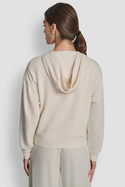 SEQUIN ZIP FRONT HOODIE