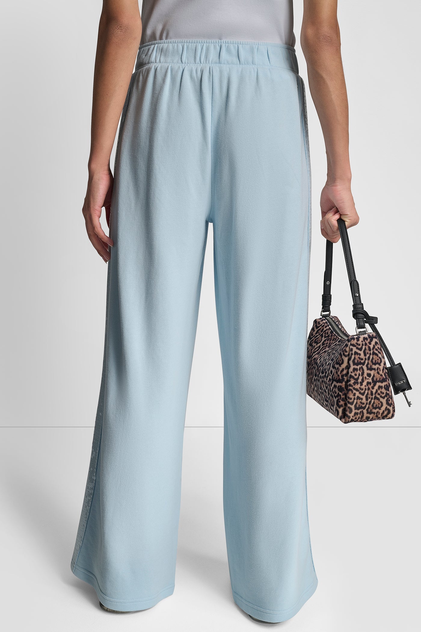 SEQUIN STRIPE WIDE LEG PANT