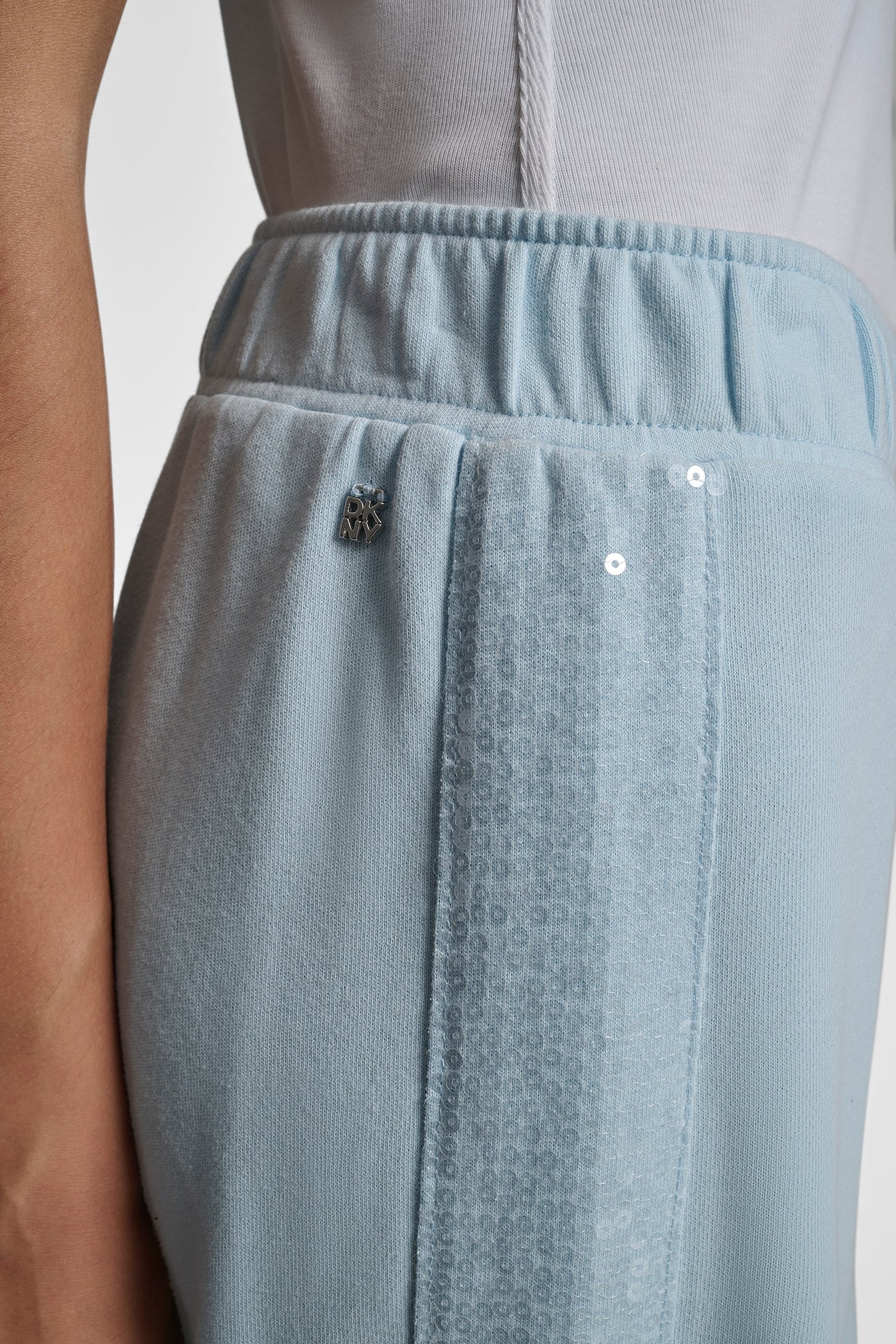 SEQUIN STRIPE WIDE LEG PANT